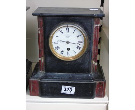 J.W.BENSON LONDON, PARIS. SLATE & MARBLE MANTLE CLOCK