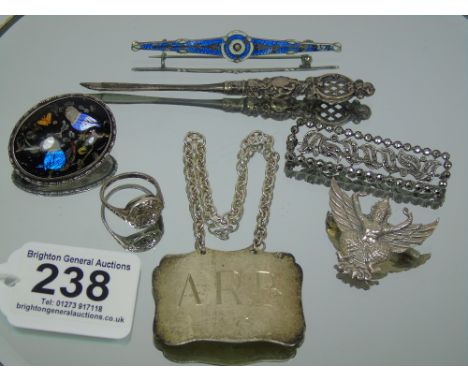 QUANTITY OF SILVER ITEMS INCLUDING ART DECO