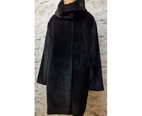 Aquascutum-An unworn ladies black alpaca and woollen mix three quarter length coat with original tags (rrp £700) having a bla