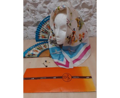 BOAC Interest-Two late 1950's/early 1960's BOAC 'All around the World' advertising souvenir paper fans, an early 1960's Sally