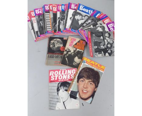 A part series of Beatles Monthly Book Up Numbers 2, 4 - 46 and duplicate copies of 9 and 14, together with The Rolling Stones