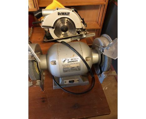Tools: Power tools to include a Tile cutter, angel Grinder by BOSCH, DeWALT circular saw and a Bench Grinder (4)