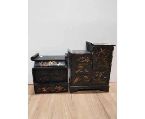 2 VINTAGE MINI JEWELLERY CHESTS
