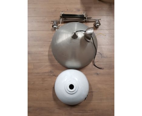 3 LIGHT FITTINGS INC LARGE GLASS DOME ETC
