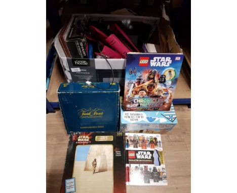 BOX OF MISCELLANEOUS INCLUDES STAR WARS BOOK AND JIGSAW SET PLUS SHARP CAR STEREO