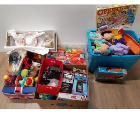 SUBSTANTIAL AMOUNT OF KIDS SOFT TOYS AND BOX SETS PLUS MECCANO ETC