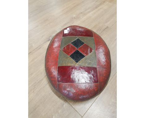 VINTAGE LEATHER STOOL WITH LACING