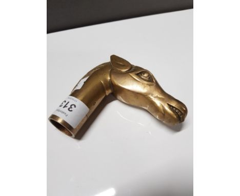 BRASS HORSE HEAD WALKING STICK  HANDLE