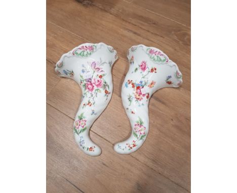 A PAIR OF ROYAL WORCESTER WALL POCKETS
