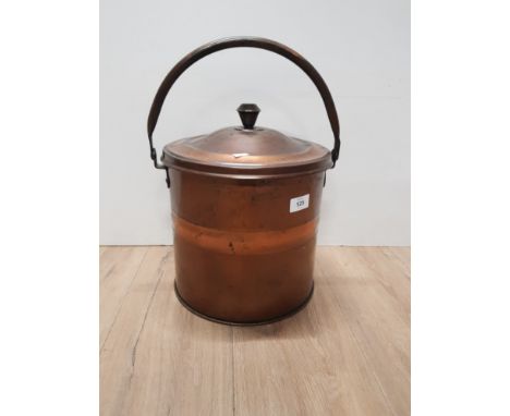 VINTAGE COPPER LIDDED COAL BIN