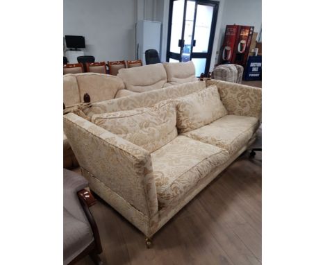 3 SEATER KNOLE STYLE DROP END SOFA IN LIGHT PATTERNED FABRIC BY SOFA AND CO