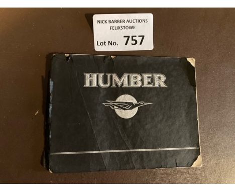 Ephemera : Vintage Car Brochure - 'Humber' rare 24 pages & covers - black covers detached but booklet fine 1931