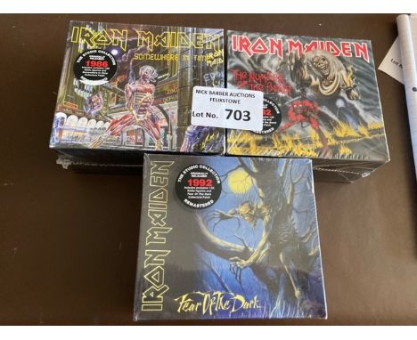 Records : IRON MAIDEN - studio collection CD/Patch figure small box sets 1982,1986,1992 (3) all sealed