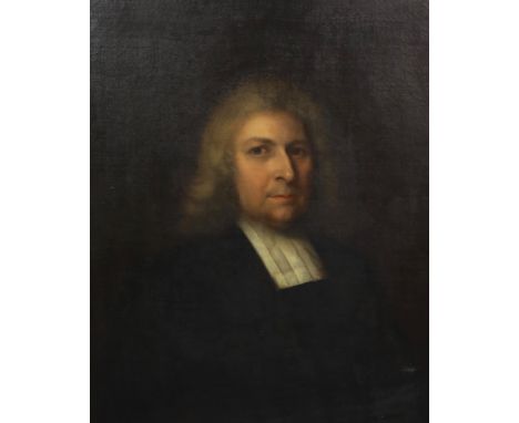 17th century English School, oil on canvas, Portrait of a Puritan gentleman, 76 x 62cm