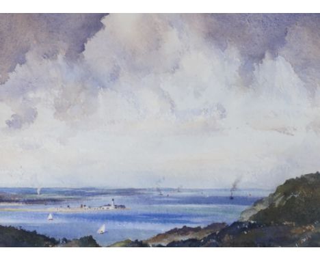 Rear Admiral Humfrey John Bradley Moore, CBE, RI (1898-1985), watercolour, Seascape with sail boats and further shipping, sig