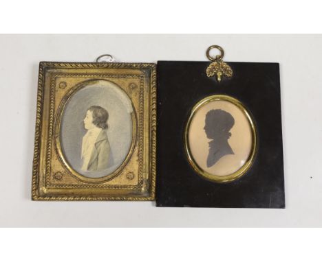 A pencil and wash portrait miniature of Lt Col William Somerset Dolben (1780-1817), indistinctly inscribed on reverse panel, 