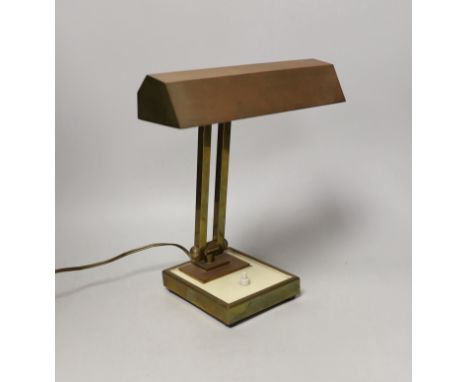 A 1920s style brass lamp, 30cm