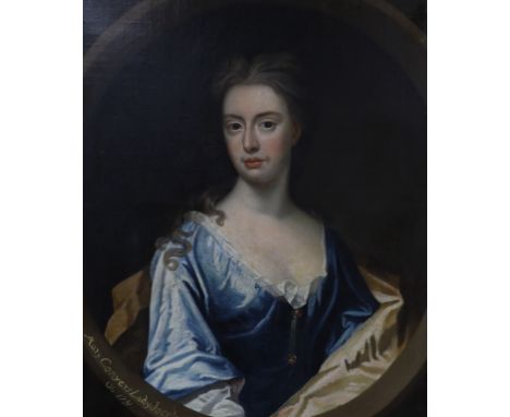 18th century English School, oil on canvas, Portrait of Mary Conyers Lady Jocelyn OB 1731', wife of Sir Strange Jocelyn, 2nd 