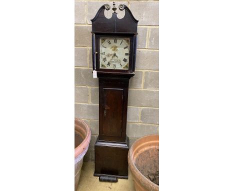 An early 19th century provincial oak 30 hour longcase clock, marked William Sully, South Petherton, height 197cm