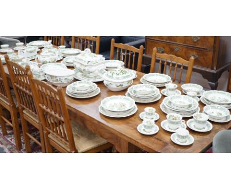A complete Masons Ironstone Manchu pattern dinner service (settings for twelve persons), comprising twelve dinner plates, twe