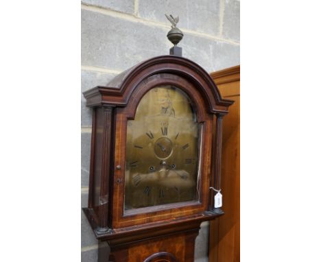 A George III mahogany 8 day longcase clock marked William Edwards, Plymouth Dock, height 222cm