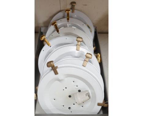 A set of six Murano glass ceiling shades and light fittings