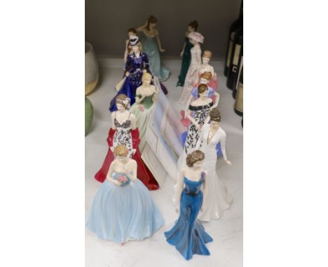 Thirteen Royal Worcester and Coalport figures of ladies, to include Dearest Rose, Sheer Elegance, Happy Birthday, Joanna, Ele