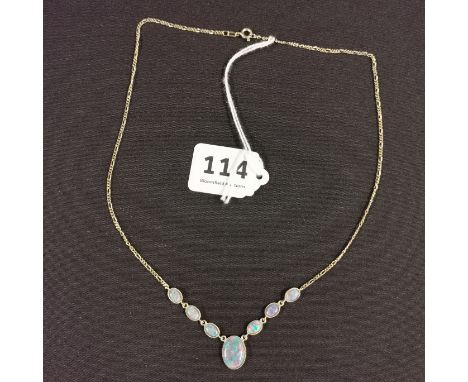 SILVER &amp; OPAL STYLE NECKLACE