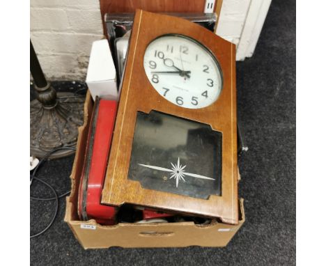 BOX LOT TO INCLUDE CLOCK ETC