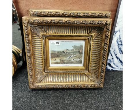 2 GILT FRAMED HUNTING PRINTS