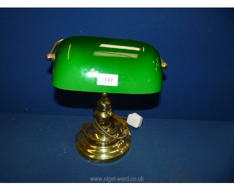 A banker's lamp with green shade. (working)
