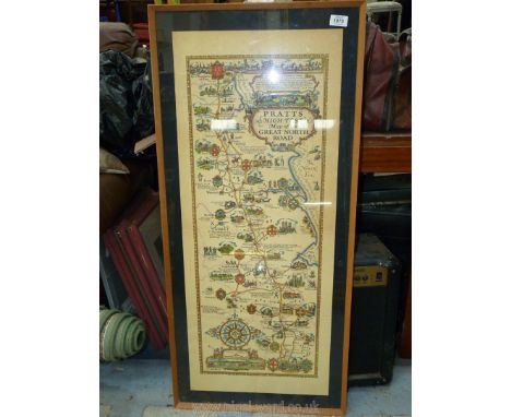 A print of Great North Road map, 40¼" x 18¾".