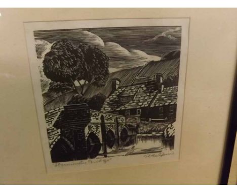 R DE QUINN, SIGNED GROUP, three etchings, Corfe Castle etc, assorted sizes (3) 