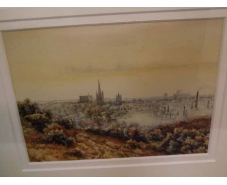 W R WEYER, MONOGRAMMED, watercolour, Norwich from Mousehold, 4" x 6"  