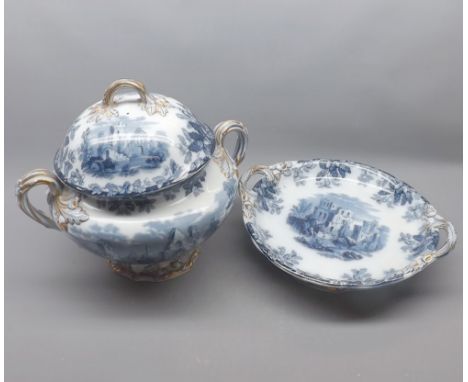 Collection of various 19th and 20th century English china wares, comprising: Copeland covered soup tureen on stand; collectio