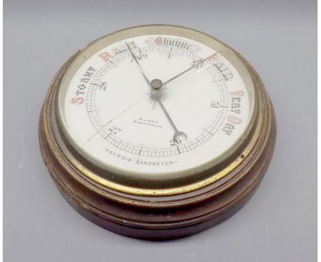 Kuner (Pontypridd) aneroid barometer, glass cracked, 10" diameter 