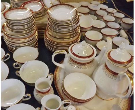Royal Grafton extensive tea/dinner service all decorated with the "Majestic" pattern comprises mainly cups and saucers in siz