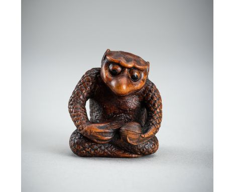 MASAAKI: AN AMUSING BOXWOOD SHUNGA NETSUKE OF A KAPPA, MEIJIBy Masaaki, signed MasaakiJapan, Meiji period (1868-1912)Depictin