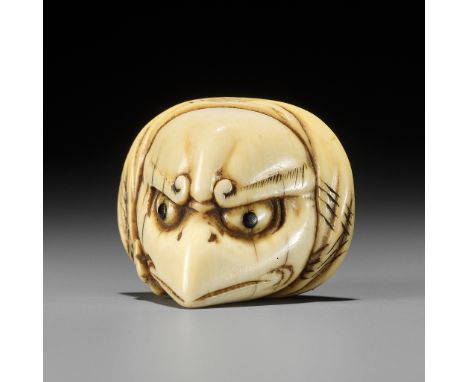 TOMOKAZU: A FINE IVORY MASK NETSUKE OF KARASU TENGUBy Tomokazu, signed Tomokazu 友一Japan, early 19th century, Edo period (1615