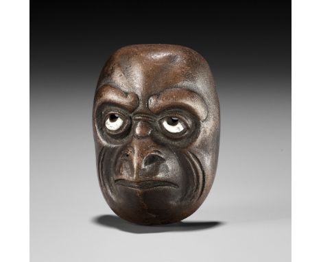 SEKISEN: AN ONKO POTTERY MASK NETSUKE OF TENGUBy Sekisen, signed Sekisen 石仙Japan, late 19th to early 20th century, Meiji peri