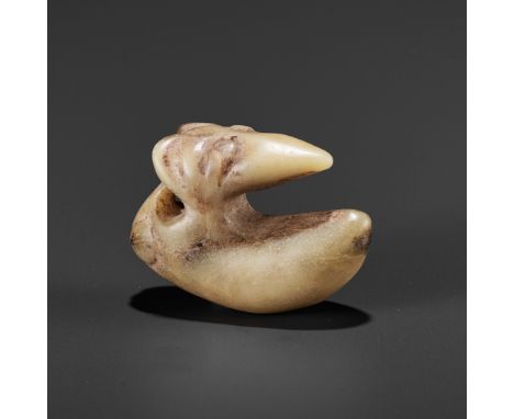A JADE INSECT-FORM PENDANT, NEOLITHIC PERIODChina, Neolithic period, possibly Hongshan culture, c. 4700-2900 BC. Boldly carve