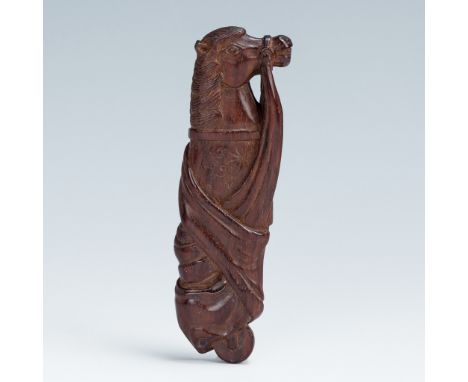 A FINE SASHI NETSUKE OF A HARUKOMA (HOBBY HORSE)UnsignedJapan, 20th centuryFinely carved in the form of a bridled hobby horse