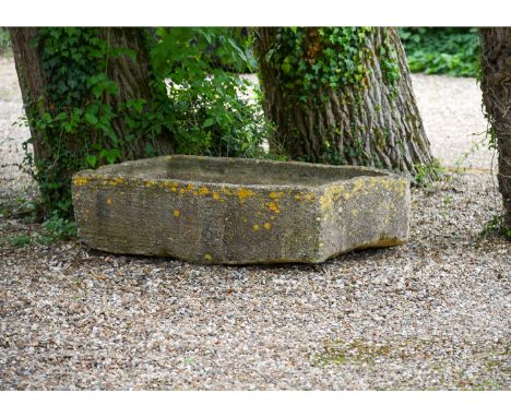 A LARGE COTSWOLD STONE TROUGH  LATE 18TH/EARLY 19TH CENTURY  approximately 41cm high, 171cm wide, 96cm deep overall  Conditio