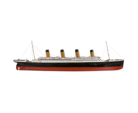 A LARGE RADIO REMOTE MODEL OF THE WHITE STAR LINE RMS TITANIC  MODERN  Detailed construction in fibreglass and wood, with fib