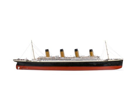 A LARGE RADIO REMOTE MODEL OF THE WHITE STAR LINE RMS TITANIC  MODERN  Detailed construction in fibreglass and wood, with fib