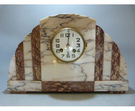 Art Deco french coloured mantle clock