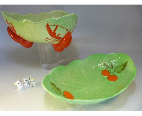 Carlton Ware - Lobster Tripod 'lobster' feet base along with a Carlton Ware orange bowl.
