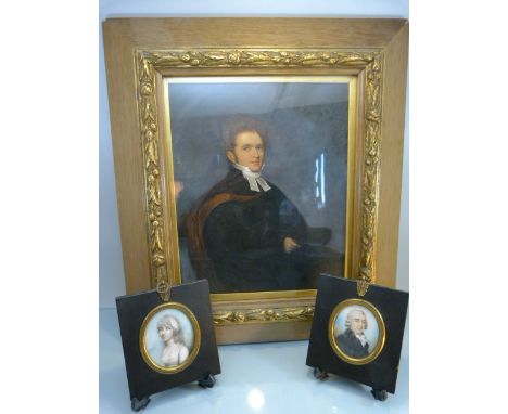 Late 18th Century miniatures - Sir John Silvester (1745-1822) Recorder of London (1803-1822) (Lawyer) - Miniature on ivory sh