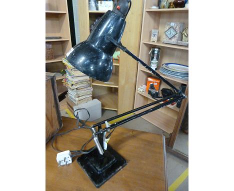 Early Angle poise lamp (Black) on two stepped square base