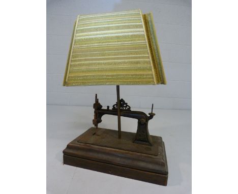 Unusual Howe sewing machine converted to a lamp base